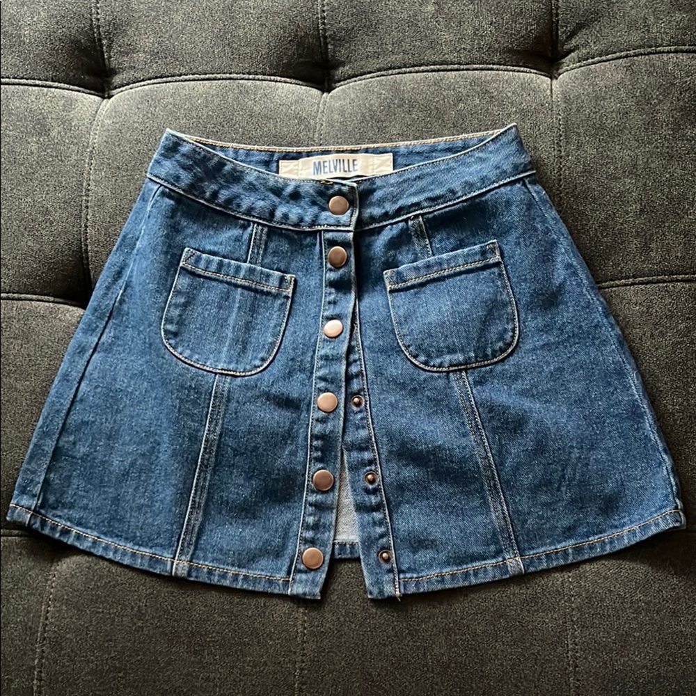 Mini Brandy Melville Blue A-Line Cargo Skirt for Everyday Style